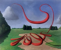 Michael Waitz · Landschaft mit Seil · Öl auf Leinwand · 2013 · 50 x 60 cm