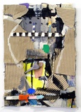 Menno Fahl, gewellter Kopf II, 2011, Collage, 50x30 cm