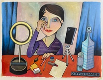 Jim Avignon, Daydreamer, Acryl auf Papier, 79 x 104 cm