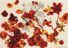 ohne Titel, übermalte Kaltnadelradierung, 54x76 cm