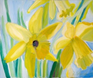Dorothea Schrade · Frohes geläut · 2003 · Öl auf Leinwand · 50x60 cm 