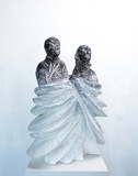 Christofer Kochs, Twins, Holz, Öl, Höhe 67 cm, 2023