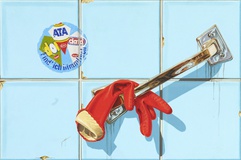 Stefan Bircheneder, Fliesenstück (ATA), Öl, Acryl auf Leinwand, 30x30 cm, 2025