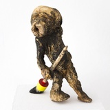 Thomas Putze, „Street artist“, Pappel, Tusche, Pinsel, 29 x 20 x 16 cm