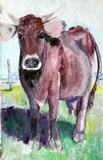 Dorothea Schrade · „Die Kuh” · 2015 · Öl auf Leinwand · 145 x 95 cm