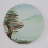Xianwei Zhu · „Wang-Ji green 1” · 2022 · Acryl auf Leinwand · Durchmesser 40 cm
