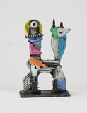 Menno Fahl, Kleiner Reiter 1, Bronze bemalt, 2023, 13x9x4,5 cm, Auflage 9