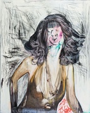 Endy Hupperich · „Goldenes Kleid” · 2012 · Öl auf Leinwand · 150 x 120 cm