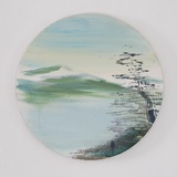 Xianwei Zhu · „The sun rises 5” · 2022 · Acryl auf Leinwand · Durchmesser 30 cm