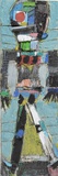 Menno Fahl, Großer Bunter Langer, 2018, Öl auf Leinwand, 120x40 cm