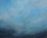 Rasso Hecker · aus der Serie „Jeux de vagues, Blauvariation 2” · 2020 · Öl auf Leinwand · 40 x 50 cm