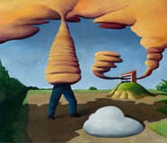 Michael Waitz · aggressive cloud · Öl auf Leinwand · 2014 · 60 x 70 cm
