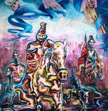 Florian Pelka · „Konquistadoren” · Öl auf Leinwand · 170 x 150 cm