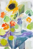 Dorothea Schrade · „Kapuzinerkresse u. Sonnenblume” · 2014 · Öl auf Leinwand · 60 x 40 cm 