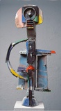 Menno Fahl, Figur mit Auge, 2014, verschiedene Materialien bemalt, 60x40x20 cm