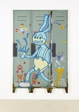 Stefan Bircheneder, Spind 04-06, Collab_CURT_Öl, Acryl, Spraypaint auf Leinwand, 180x120 cm, 2023