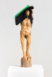 Thomas Putze, Madonna, Fichte, Besen, 48x16x8 cm