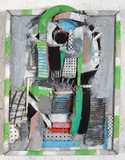 Menno Fahl, Weißer Kopf, 2025, Materialbild, 55x45x10 cm