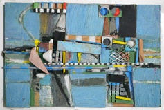 Menno Fahl, Blaue Reise, 2025, Materialbild, 105x155x5 cm