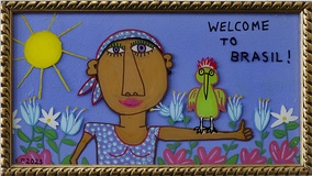 Irene Fastner · „Welcome to Brasil” · 2023 · Hinterglasmalerei · 20 x 37 cm