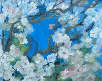 Dorothea Schrade · „Kleine Apfelblüte” · 2020 · Öl auf Leinwand · 40 x 50 cm