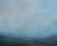 Rasso Hecker · aus der Serie „Jeux de vagues, Blauvariation 3” · 2020 · Öl auf Leinwand · 40 x 50 cm