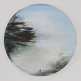 Xianwei Zhu · „The light in you 2” · 2022 · Acryl auf Leinwand · Durchmesser 50 cm