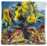 Harry Meyer · „Baum” · 2018 · Öl auf Leinwand · 20 x 20 cm
