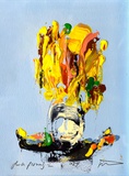 Lars Teichmann · fresh-flowers-12 · 2025 · Acryl und Lack auf Papier · 40x30 cm 