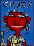 Irene Fastner · „Crazy” · 2022 · Hinterglasmalerei · 30 x 22 cm