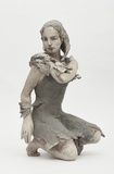 Silvia Siemes · „Bleiben, Warten” · 2023 · Terrakotta, engobiert · 65 cm