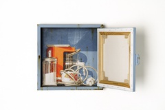Stefan Bircheneder · „Hab&Gut Philips” · 2023 · Öl/Acryl auf Holz und Leinwand · 34 x 34 x 9 cm · 5 teilig