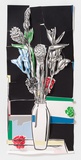 Marion Eichmann · Blumen mit Strelizien · 2025 · Ölpastell, Graphit, Papier auf Papier · 131x60x5 cm