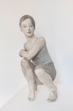 aus der Reihe „Bleiben, Warten“, 2016, Terrakotta engobiert, ca. 30 cm 