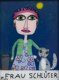 Irene Fastner · „Frau Schlüter” · 2019 · Hinterglasmalerei · 17,5 x 23,5