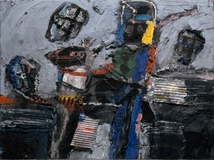 Menno Fahl, Ritter, Tod und Teufel, 2012, Materialbild, 60x80 cm