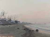 Lars Möller · „Niendorf, Abend” · 2015 · Öl auf Leinwand · 60 x 80 cm