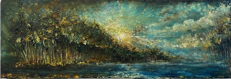 Bernd Schwarting · „Im Licht II” · 2022 · Öl auf Leinwand · 20 x 60 cm