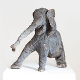 Thomas Putze, Elefant, Kastanie, Acryl, Eisen, 82x56x41 cm