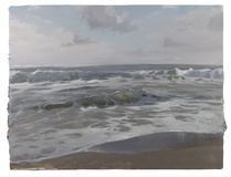 Lars Möller · „Strand, hell” · 2018 · Öl auf Leinwand · 100 x 130 cm