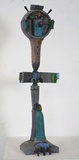 Menno Fahl, Strahlenfigur, 2018-25, Bronze bemalt, 100x30x25 cm