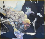 Christofer Kochs, Aushärtung der Vergangenheit, gef. Lw, Öl, 170x200 cm, 2022