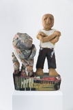 Daniel Wagenblast	„Mann Haus Wolke“, 2012, Holz bemalt, 50x33x18 cm	