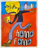 Jim Avignon, homo fomo, Acryl auf Papier, 100 x 80 cm