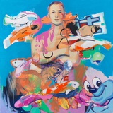 Marc Taschowsky · „Callboy” · 2022 · Öl auf Leinwand · 130 x 130 cm