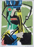 Menno Fahl, Grüner König, 2025, Materialdruck, Collage, 30x18 cm