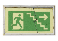 Stefan Bircheneder, EXIT, Öl, Acryl auf Leinwand, Fluoreszierend, 13x23x8 cm, 2024