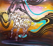 Florian Pelka · „Mustang” · Öl auf Leinwand · 130 x 150 cm