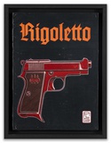Patrick Pilsl · „o.T.” (Rigoletto) · 2023 · Mischtechnik auf Buchdeckel · 28 x 21 cm