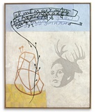 Jörg Mandernach · „o.T.” (mitteilung für pocahontas) aus der Reihe „Sedimente“ · 2011 · Enkaustik auf Holz · 120 x 110 cm